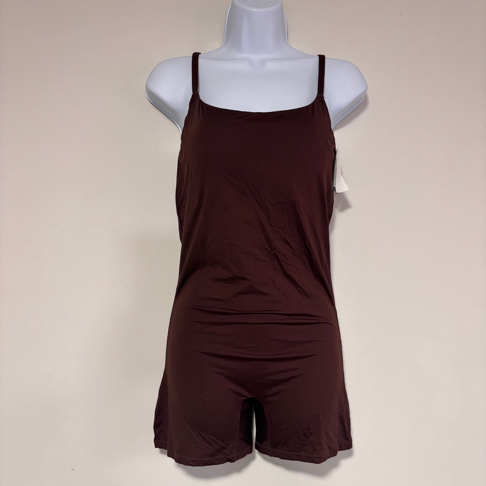 Gap GapBody Size Medium Dark Brown Super Stretch Shorty Bodysuit NWT - Picture 2 of 4